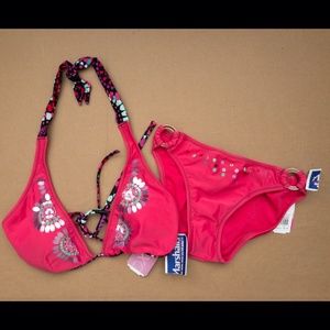 Womens Juniors 2 PIECE XOXO BIKINI swimsuit BRIGHT